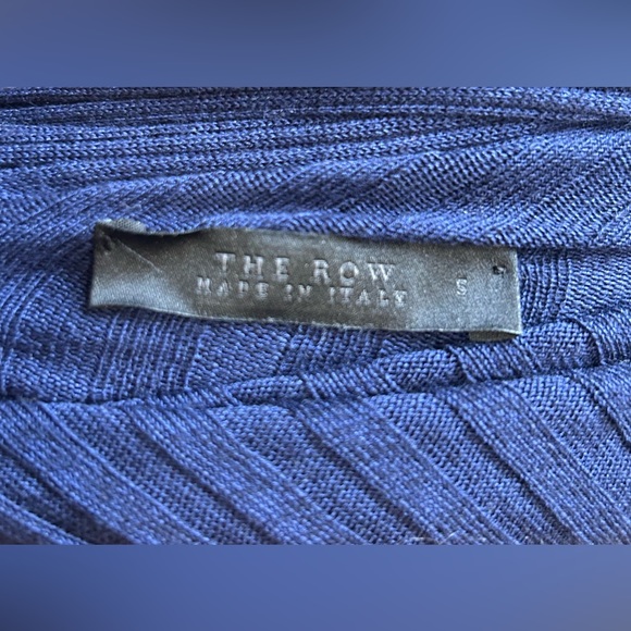 The Row Navy Blue Cashmere Wool Silk Sweater with Scarf - Picture 5 of 5